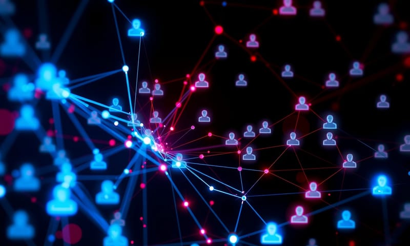 AIによる自動化された情報操作の抽象イメージ