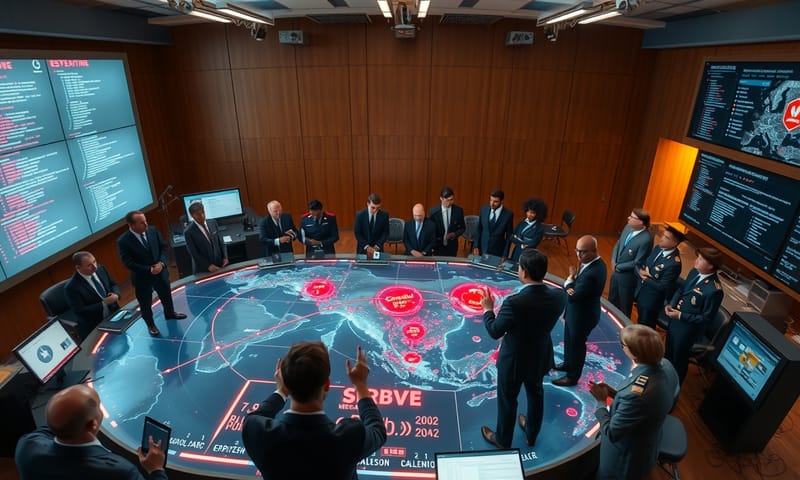 危機管理室での合同机上演習