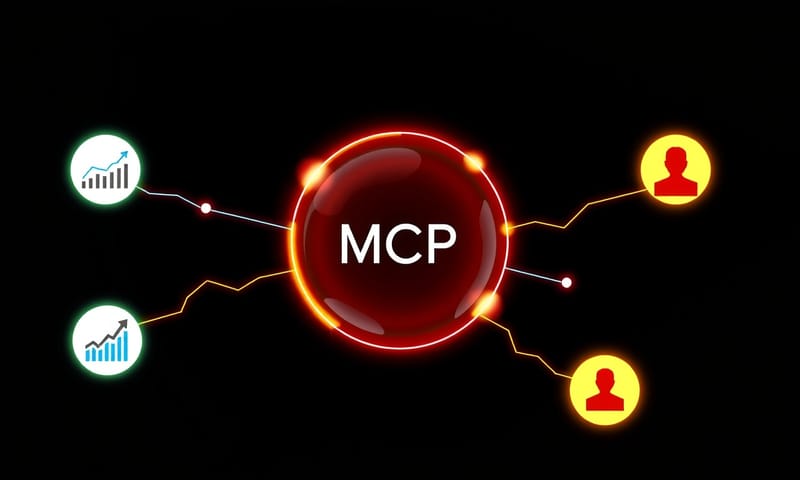 AIに「ライブな文脈」を与えるMCPの抽象的なイメージ