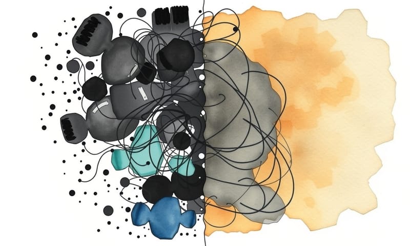 思考の整理を表現した抽象的なイメージ