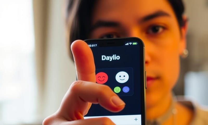 スマホ画面上の気分記録アプリの操作イメージ