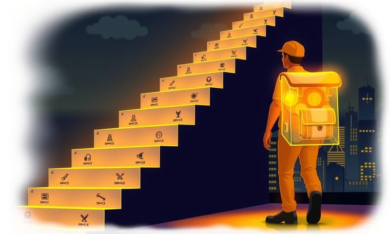 仕事の一件一件が、そのまま「将来へのレベルアップ」に繋がるイメージ