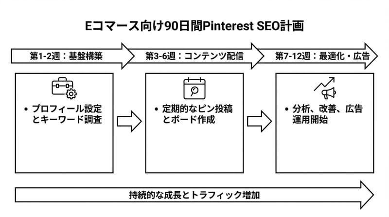 【前段：総覧】Pinterest SEOで伸ばす90日ルート（全体像）