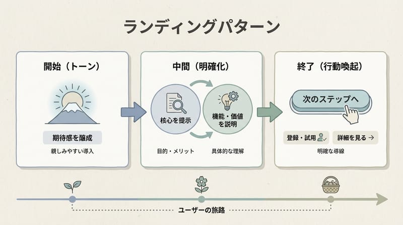 図4：読み手の感情を崩さない着地パターン