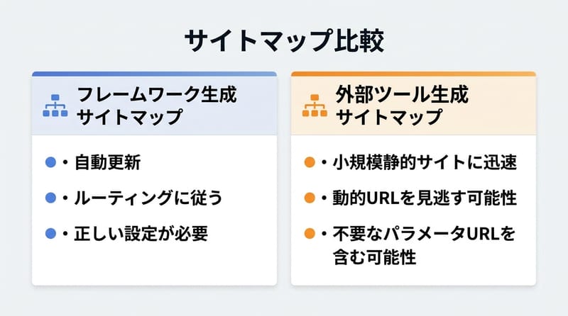 図3 比較 ありがちな sitemap.xml の作り方
