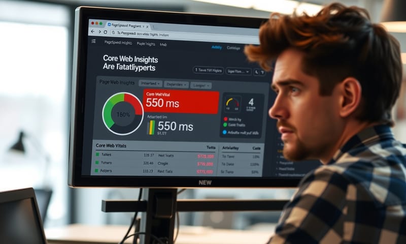 PageSpeed InsightsでINPのスコアを確認している様子