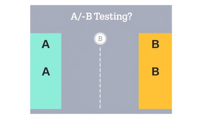 CVR改善のために、A/Bテストでどちらのボタンが良いか試している様子の抽象的な表現