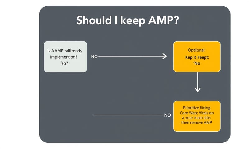 AMPを導入するかどうかの判断、分かれ道のイメージ