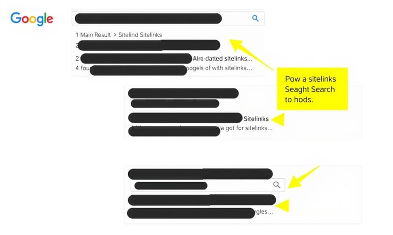Google検索結果に表示されるサイトリンクの例