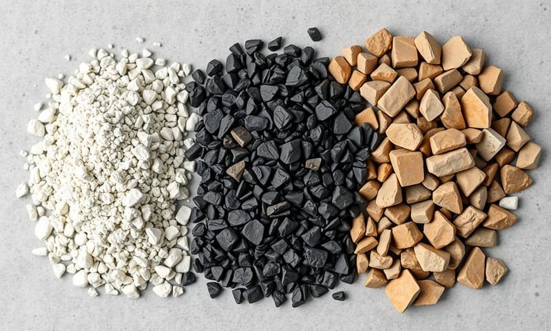 スラグと天然骨材の見た目の違い