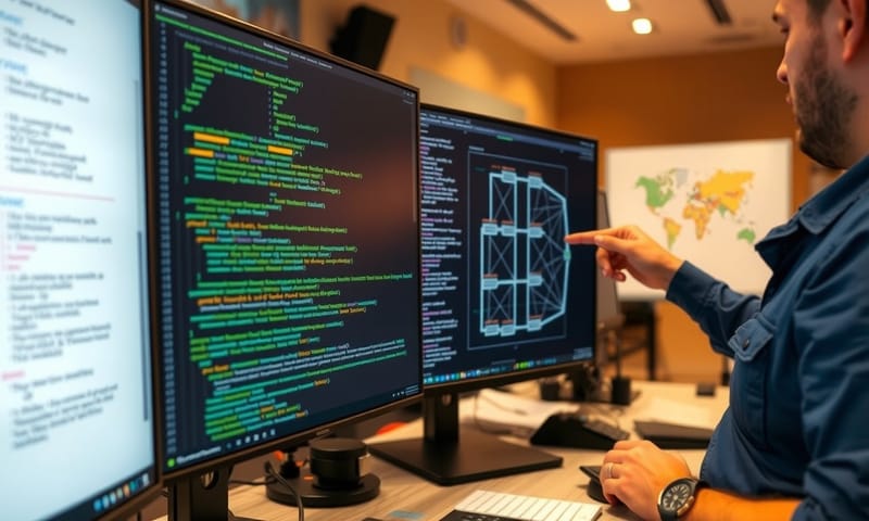 AIが生成したコードを人間がレビューする風景