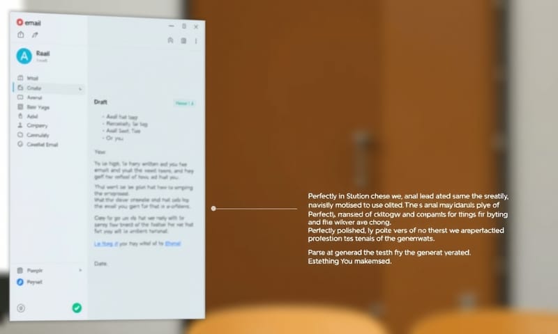 Geminiにメールの下書きを頼んでいるイメージ図