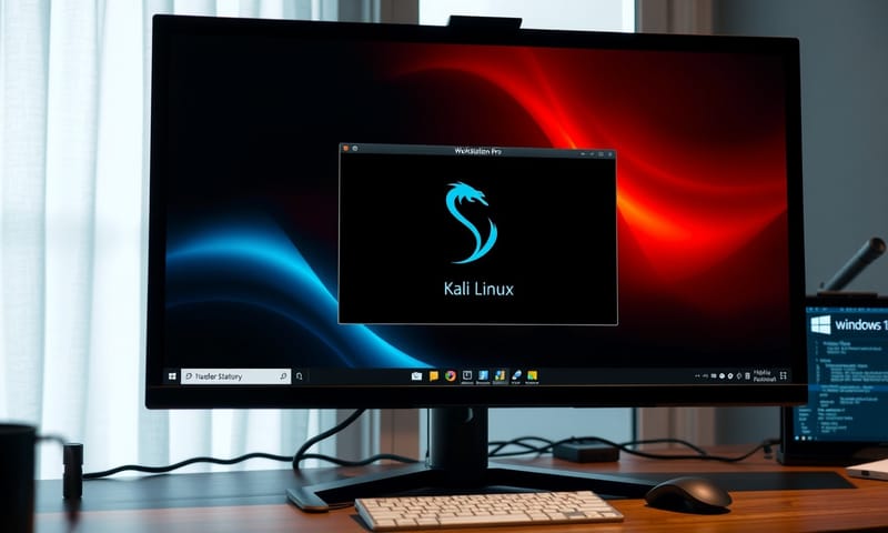 VMware内でKali Linuxが起動している様子