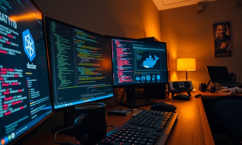 深夜の自己学習：膨大な情報と格闘するデスク