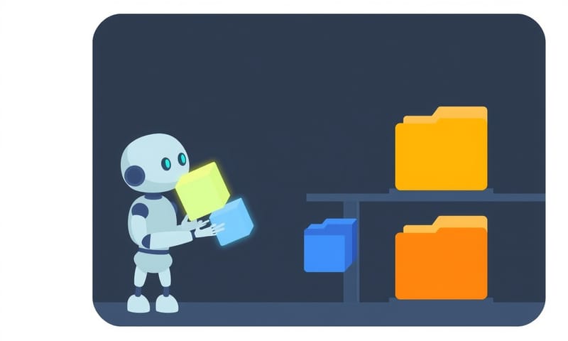「Hazel」がファイルを自動で整理している様子の概念図