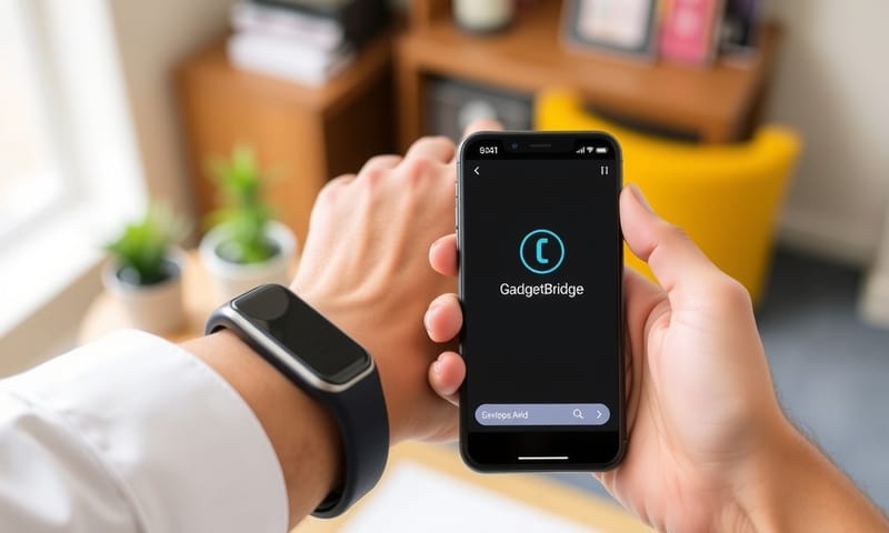 オープンソースアプリでスマートウォッチを接続する様子
