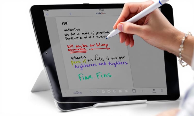 CollaNoteでのPDF注釈作業の様子