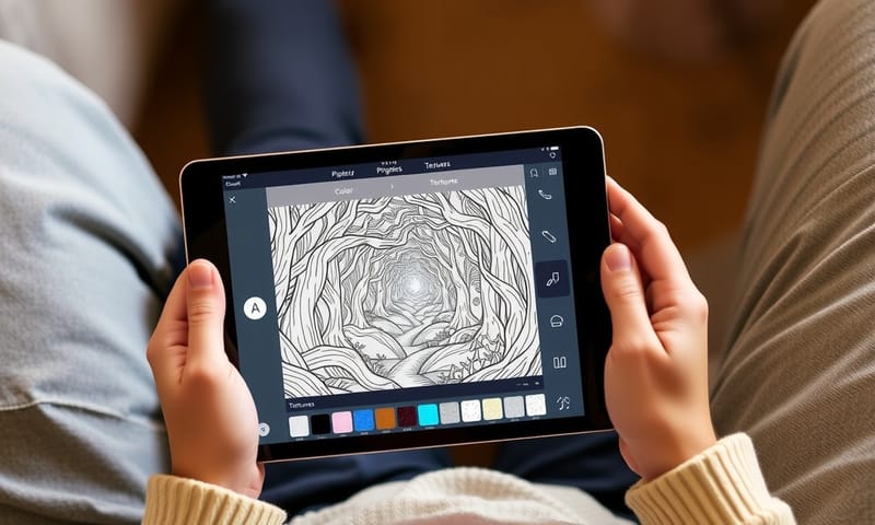 リラックスタイムに使うPigmentの塗り絵画面