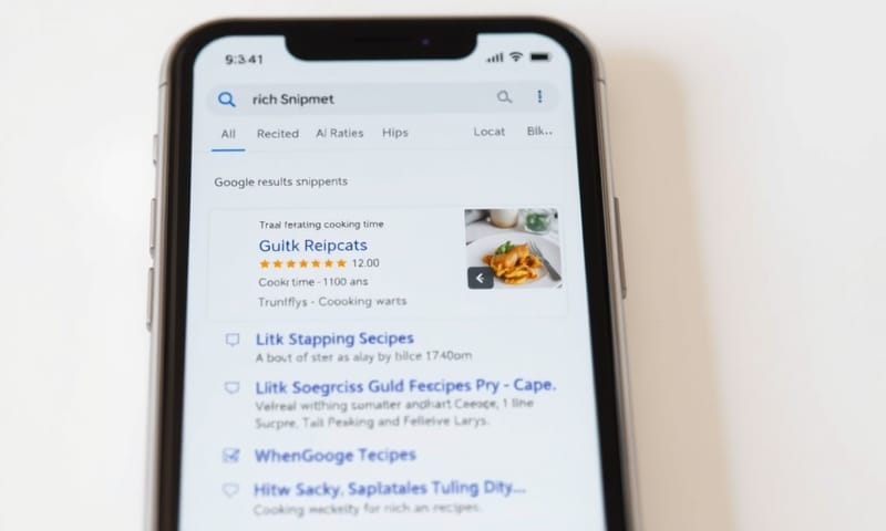 正しく実装されると、検索結果に星評価や画像付きで表示されることがある（リッチリザルト）