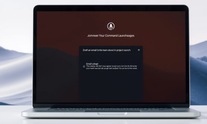 コマンド一つでメールの下書きが完成するイメージ