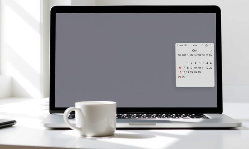 ミニマルな作業環境に溶け込むサイドバーカレンダー