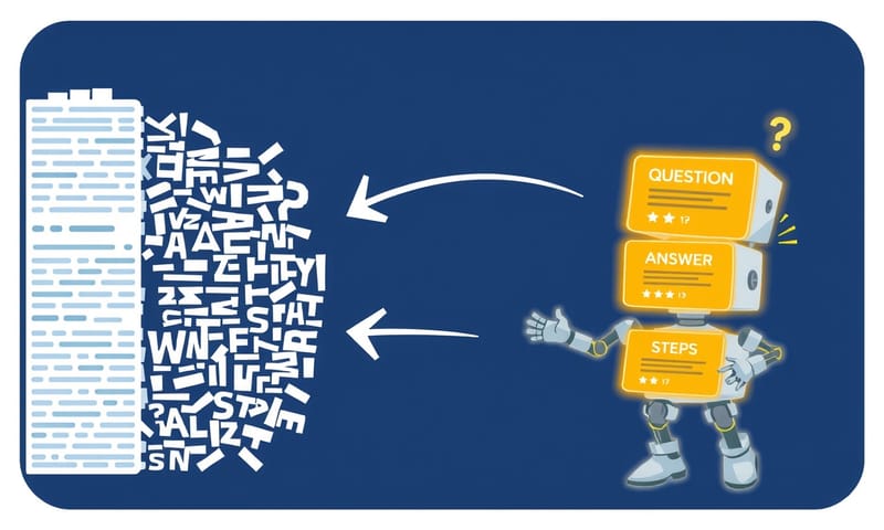 構造化データがAIに情報を伝える様子のイメージ