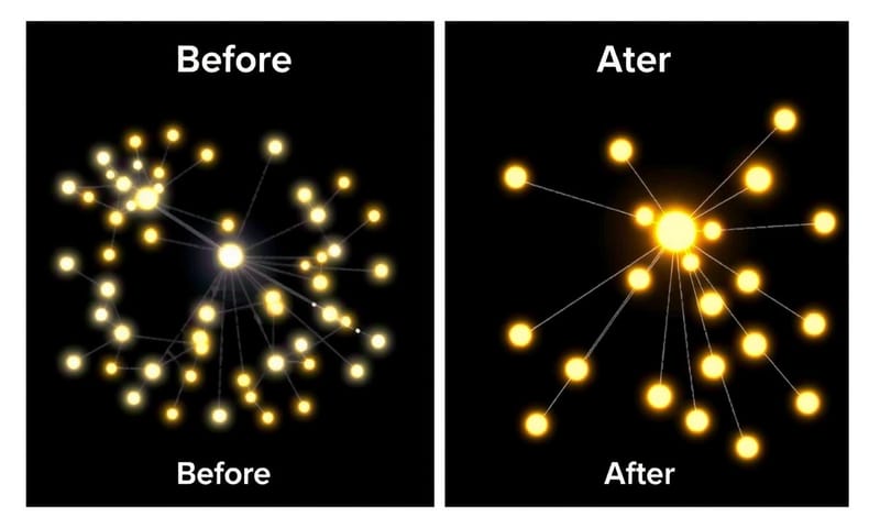 やりすぎな内部リンクと、整理された内部リンクの比較